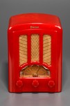 Great Bright Red Emerson AU-190 ’Tombstone’ Catalin Radio - Rare